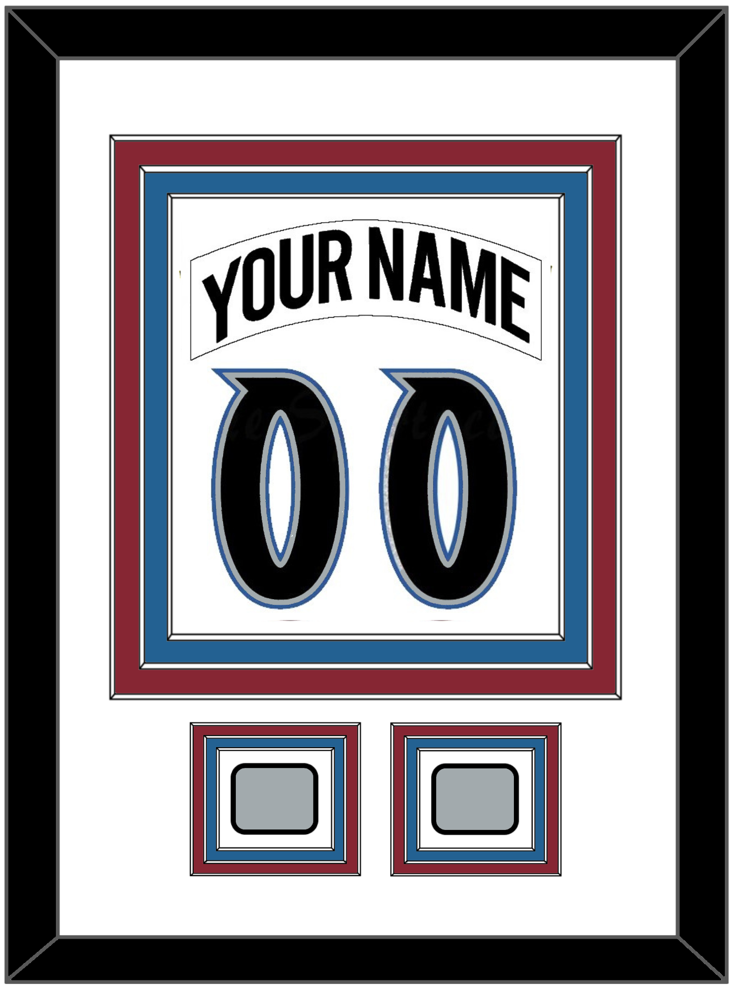Colorado Nameplate & Number (Back) Combined, With 2 Stanley Cup Finals Patches - Home White (1995-1996) - Premier Tier 1
