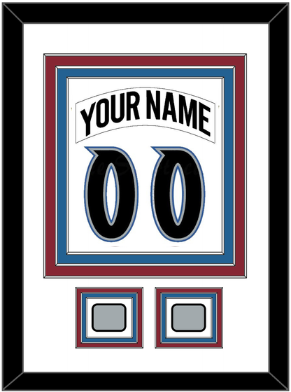Colorado Nameplate & Number (Back) Combined, With 2 Stanley Cup Finals Patches - Home White (1995-1996) - Premier Tier 1