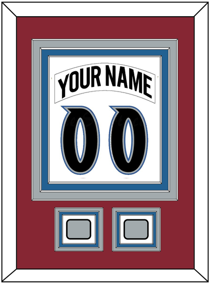 Colorado Nameplate & Number (Back) Combined, With 2 Stanley Cup Finals Patches - Home White (1995-1996) - Premier Tier 2