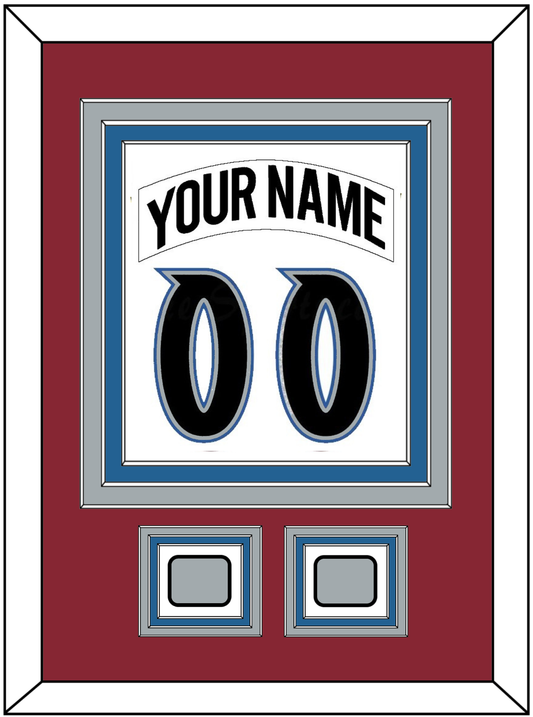 Colorado Nameplate & Number (Back) Combined, With 2 Stanley Cup Finals Patches - Home White (1995-1996) - Premier Tier 2