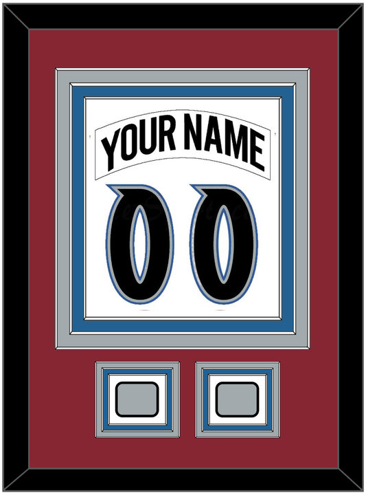 Colorado Nameplate & Number (Back) Combined, With 2 Stanley Cup Finals Patches - Home White (1995-1996) - Premier Tier 2