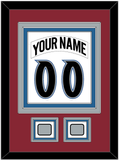 Colorado Nameplate & Number (Back) Combined, With 2 Stanley Cup Finals Patches - Home White (1995-1996) - Triple Mat 2