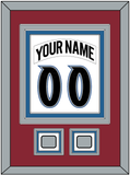Colorado Nameplate & Number (Back) Combined, With 2 Stanley Cup Finals Patches - Home White (1995-1996) - Triple Mat 2