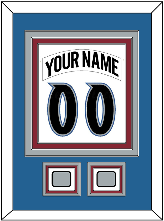 Colorado Nameplate & Number (Back) Combined, With 2 Stanley Cup Finals Patches - Home White (1995-1996) - Premier Tier 3