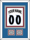 Colorado Nameplate & Number (Back) Combined, With 2 Stanley Cup Finals Patches - Home White (1995-1996) - Triple Mat 3