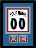 Colorado Nameplate & Number (Back) Combined, With 2 Stanley Cup Finals Patches - Home White (1995-1996) - Triple Mat 3