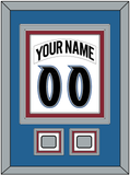 Colorado Nameplate & Number (Back) Combined, With 2 Stanley Cup Finals Patches - Home White (1995-1996) - Triple Mat 3