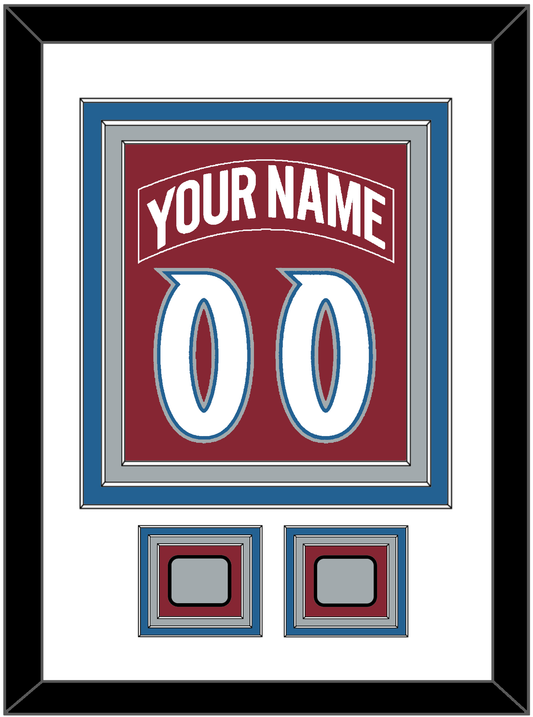 Colorado Nameplate & Number (Back) Combined, With 2 Stanley Cup Finals Patches - Road Burgundy (1995-1996) - Premier Tier 1