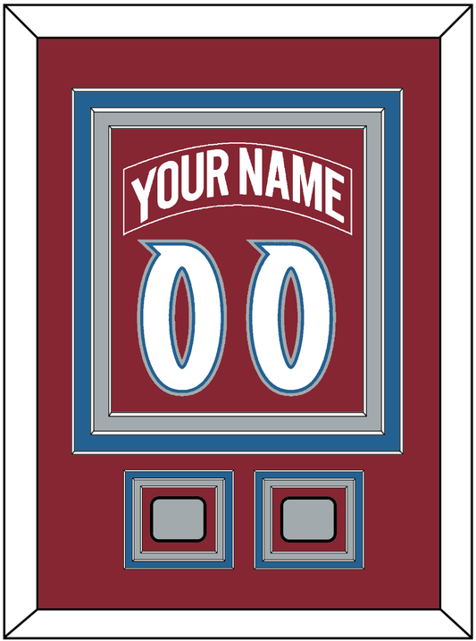 Colorado Nameplate & Number (Back) Combined, With 2 Stanley Cup Finals Patches - Road Burgundy (1995-1996) - Premier Tier 2