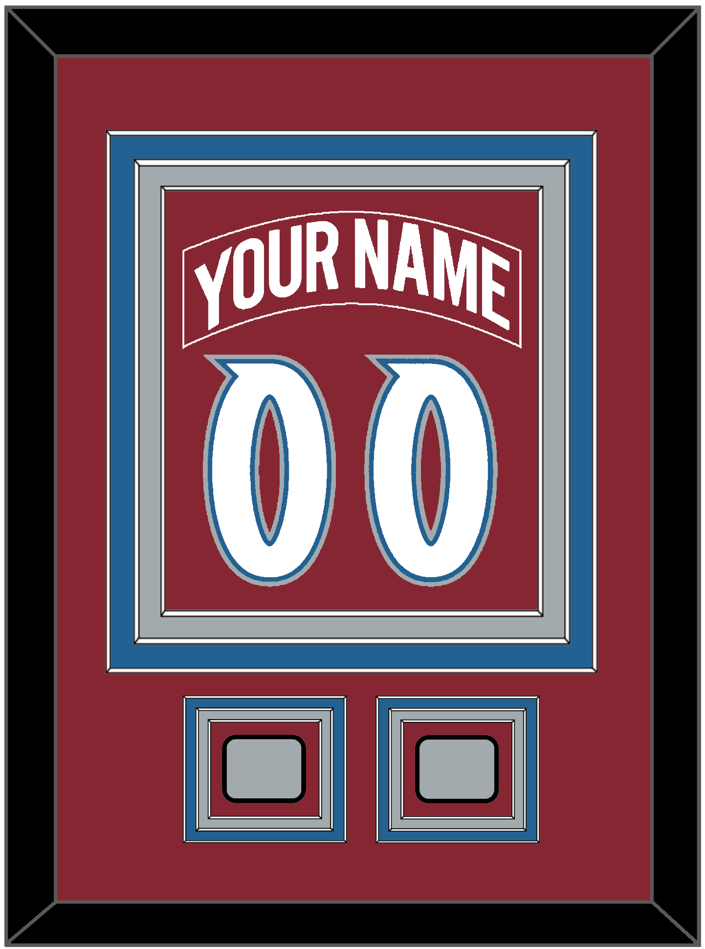 Colorado Nameplate & Number (Back) Combined, With 2 Stanley Cup Finals Patches - Road Burgundy (1995-1996) - Premier Tier 2