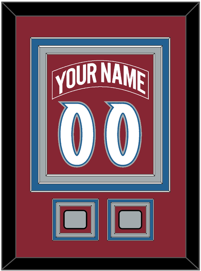 Colorado Nameplate & Number (Back) Combined, With 2 Stanley Cup Finals Patches - Road Burgundy (1995-1996) - Premier Tier 2