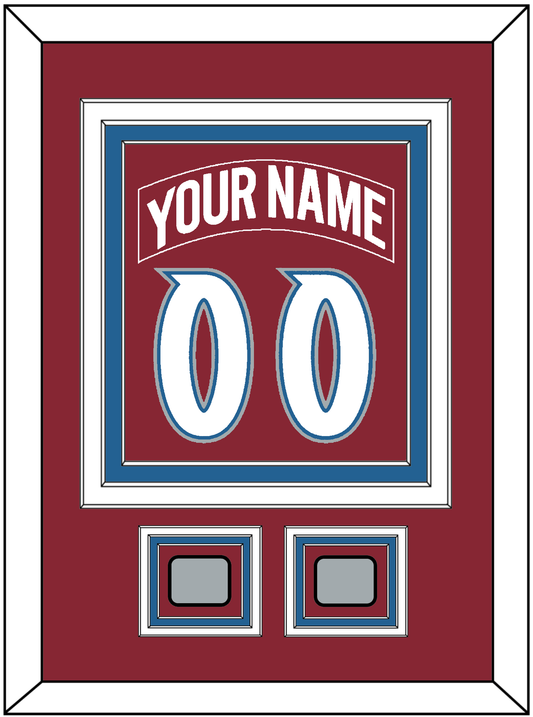 Colorado Nameplate & Number (Back) Combined, With 2 Stanley Cup Finals Patches - Road Burgundy (1995-1996) - Premier Tier 3