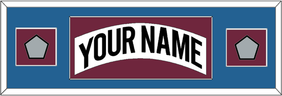 Colorado Nameplate & 2 Stanley Cup Finals Patches - Home White (1999-2001) - Single Mat 6