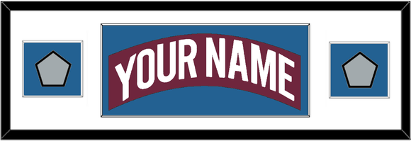 Colorado Nameplate & 2 Stanley Cup Finals Patches - Road Burgundy (1999-2001) - Single Mat 3