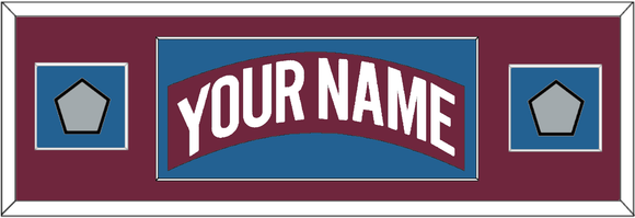 Colorado Nameplate & 2 Stanley Cup Finals Patches - Road Burgundy (1999-2001) - Single Mat 4