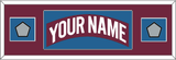 Colorado Nameplate & 2 Stanley Cup Finals Patches - Road Burgundy (1999-2001) - Single Mat 4