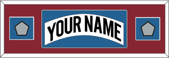 Colorado Nameplate & 2 Stanley Cup Finals Patches - Home White (1995-1996) - Single Mat 5