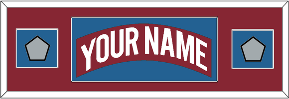 Colorado Nameplate & 2 Stanley Cup Finals Patches - Road Burgundy (1995-1996) - Single Mat 4