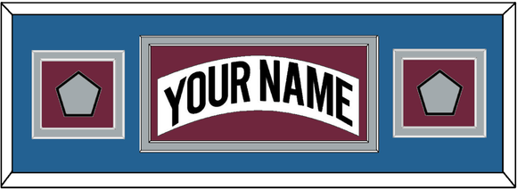 Colorado Nameplate & 2 Stanley Cup Finals Patches - Home White (1999-2001) - Double Mat 8