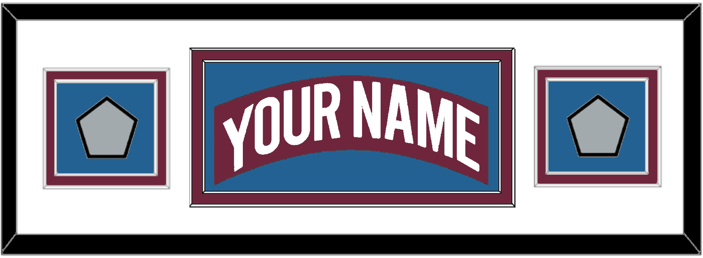 Colorado Nameplate & 2 Stanley Cup Finals Patches - Road Burgundy (1999-2001) - Signature Tier 4