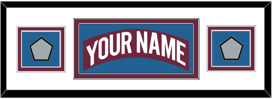 Colorado Nameplate & 2 Stanley Cup Finals Patches - Road Burgundy (1999-2001) - Signature Tier 4