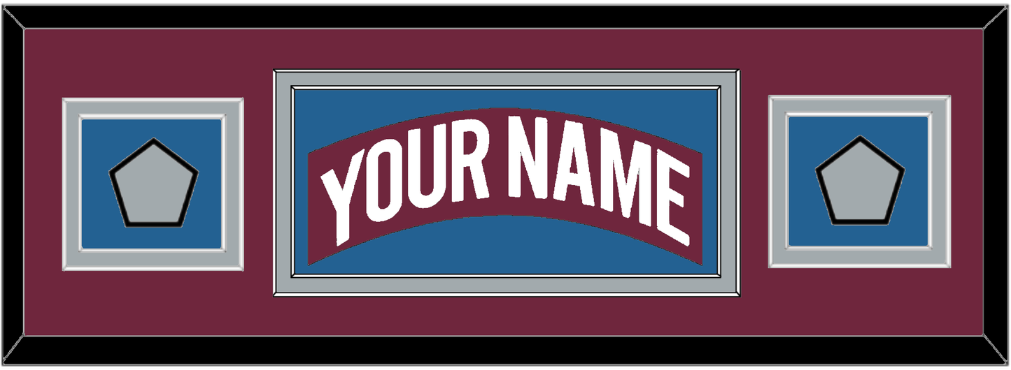 Colorado Nameplate & 2 Stanley Cup Finals Patches - Road Burgundy (1999-2001) - Signature Tier 5