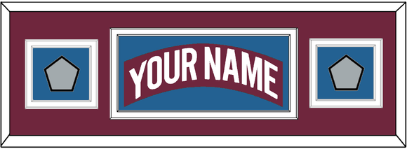 Colorado Nameplate & 2 Stanley Cup Finals Patches - Road Burgundy (1999-2001) - Double Mat 6