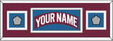Colorado Nameplate & 2 Stanley Cup Finals Patches - Road Burgundy (1999-2001) - Double Mat 6