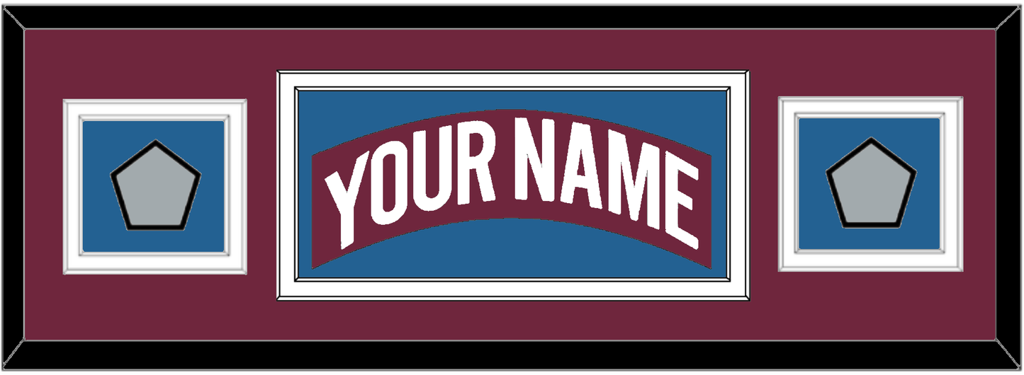 Colorado Nameplate & 2 Stanley Cup Finals Patches - Road Burgundy (1999-2001) - Signature Tier 6