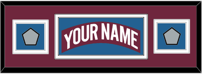 Colorado Nameplate & 2 Stanley Cup Finals Patches - Road Burgundy (1999-2001) - Signature Tier 6