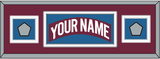 Colorado Nameplate & 2 Stanley Cup Finals Patches - Road Burgundy (1999-2001) - Double Mat 6