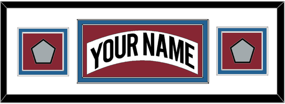 Colorado Nameplate & 2 Stanley Cup Finals Patches - Home White (1995-1996) - Double Mat 5