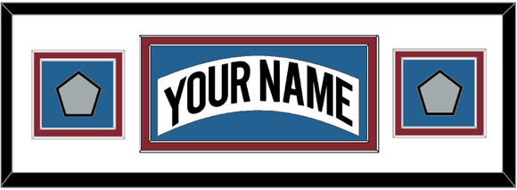 Colorado Nameplate & 2 Stanley Cup Finals Patches - Home White (1995-1996) - Double Mat 6