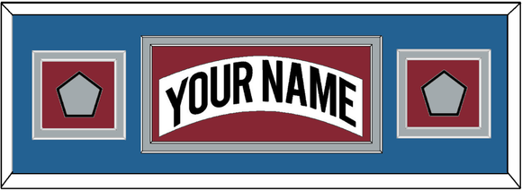 Colorado Nameplate & 2 Stanley Cup Finals Patches - Home White (1995-1996) - Double Mat 8