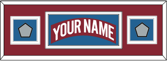 Colorado Nameplate & 2 Stanley Cup Finals Patches - Road Burgundy (1995-1996) - Double Mat 6