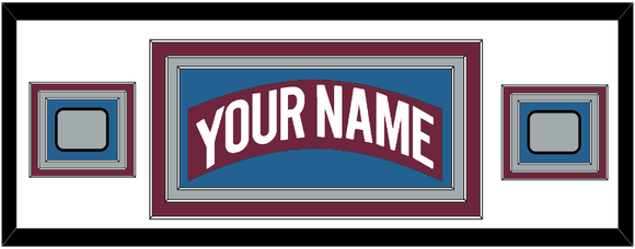 Colorado Nameplate & 2 Stanley Cup Finals Patches - Road Burgundy (1999-2001) - Triple Mat 3