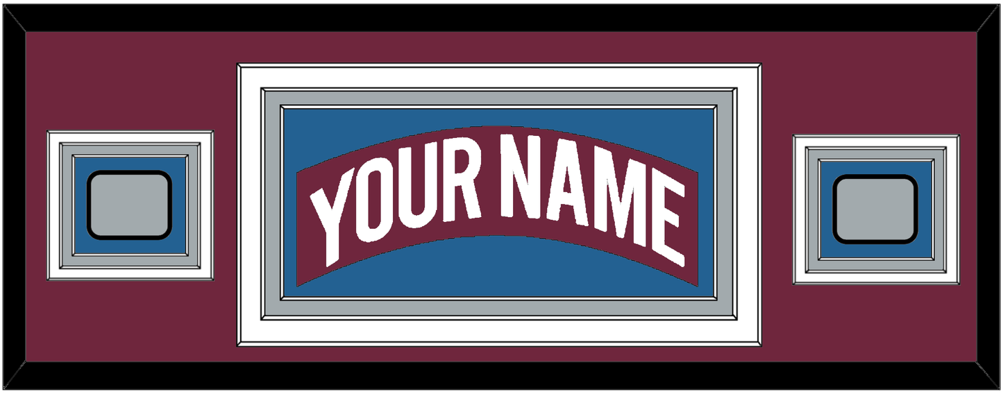 Colorado Nameplate & 2 Stanley Cup Finals Patches - Road Burgundy (1999-2001) - Premier Tier 4