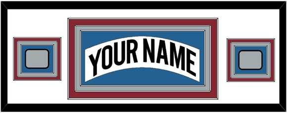 Colorado Nameplate & 2 Stanley Cup Finals Patches - Home White (1995-1996) - Triple Mat 6