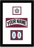 Colorado Nameplate, Number (Shoulder) & Stanley Cup Finals Patch - Home White (1999-2001) - Double Mat 1