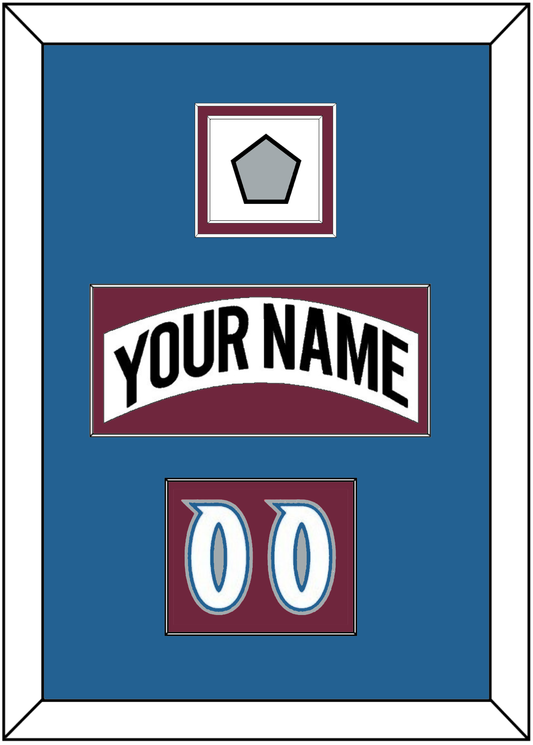 Colorado Nameplate, Number (Shoulder) & Stanley Cup Finals Patch - Home White (1999-2001) - Signature Tier 2