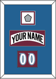 Colorado Nameplate, Number (Shoulder) & Stanley Cup Finals Patch - Home White (1999-2001) - Double Mat 2