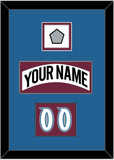 Colorado Nameplate, Number (Shoulder) & Stanley Cup Finals Patch - Home White (1999-2001) - Double Mat 2