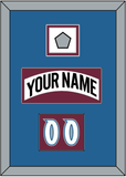 Colorado Nameplate, Number (Shoulder) & Stanley Cup Finals Patch - Home White (1999-2001) - Double Mat 2