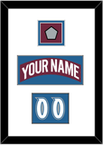 Colorado Nameplate, Number (Shoulder) & Stanley Cup Finals Patch - Road Burgundy (1999-2001) - Double Mat 1