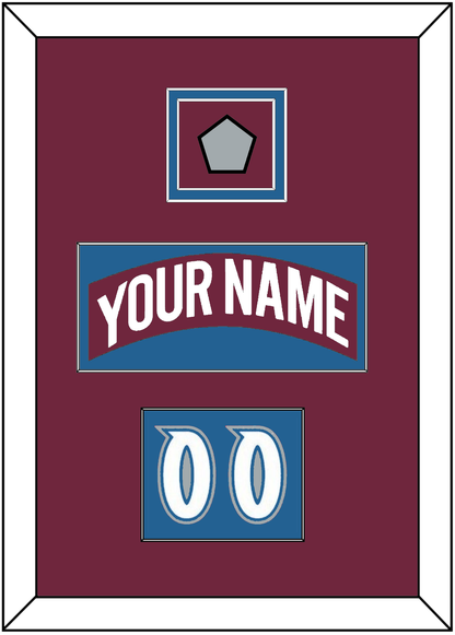 Colorado Nameplate, Number (Shoulder) & Stanley Cup Finals Patch - Road Burgundy (1995-1996) - Signature Tier 2