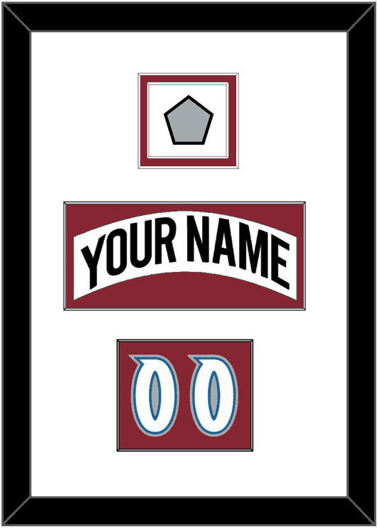 Colorado Nameplate, Number (Shoulder) & Stanley Cup Finals Patch - Home White (1995-1996) - Signature Tier 1