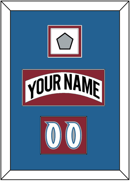 Colorado Nameplate, Number (Shoulder) & Stanley Cup Finals Patch - Home White (1995-1996) - Signature Tier 2