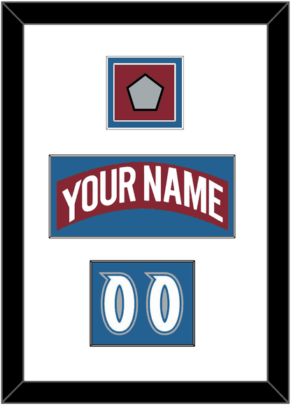 Colorado Nameplate, Number (Shoulder) & Stanley Cup Finals Patch - Road Burgundy (1995-1996) - Signature Tier 1