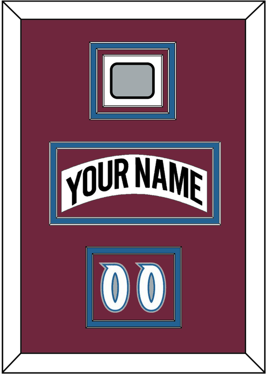 Colorado Nameplate, Number (Shoulder) & Stanley Cup Finals Patch - Home White (1999-2001) - Premier Tier 2