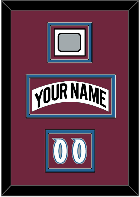 Colorado Nameplate, Number (Shoulder) & Stanley Cup Finals Patch - Home White (1999-2001) - Premier Tier 2